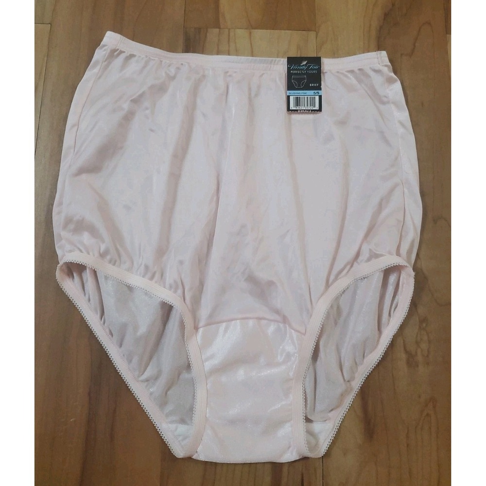 Vanity Fair Perfectly Yours 15712 Blushing Pink Panty  Size 5 Cotton Gusset